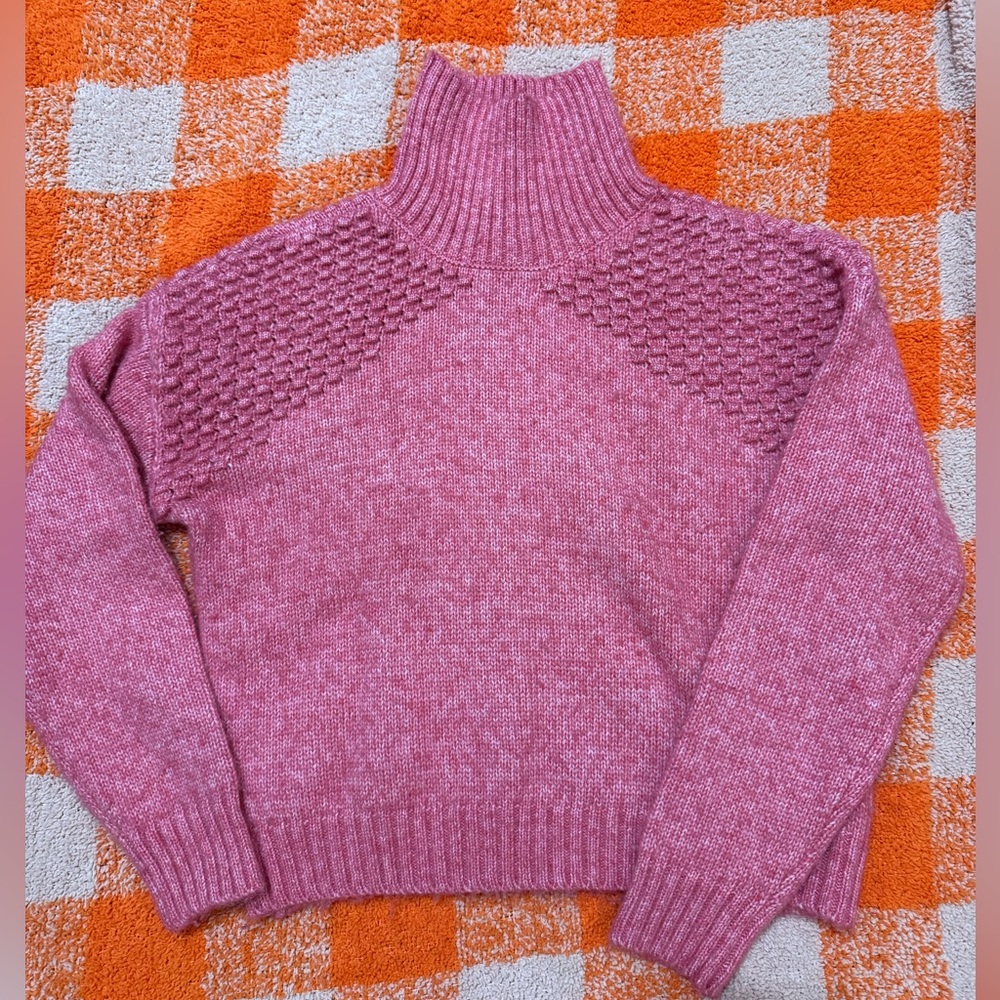 Pink mock neck sweater